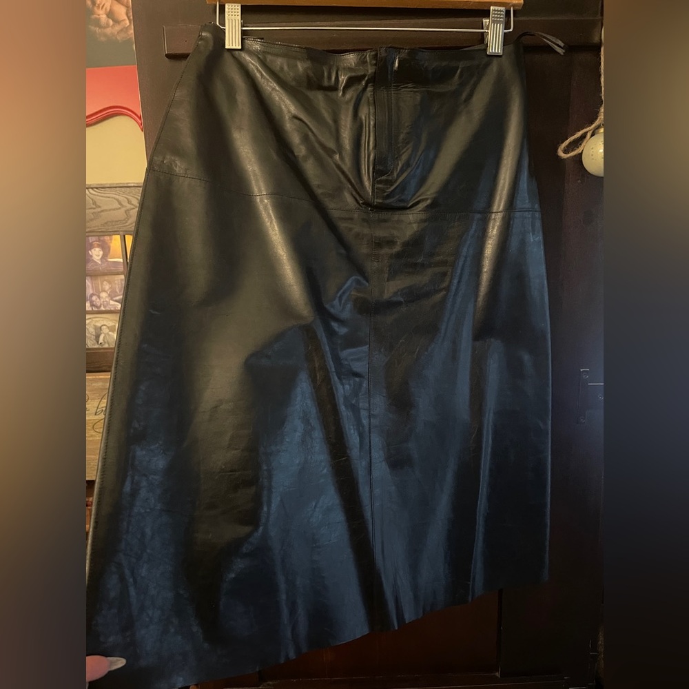 Banana Republic Black Leather Skirt
